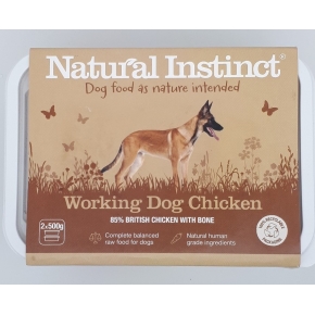 Natural Instinct Natural Working Dog Chicken Twin Pack 2 X 500g Frozen